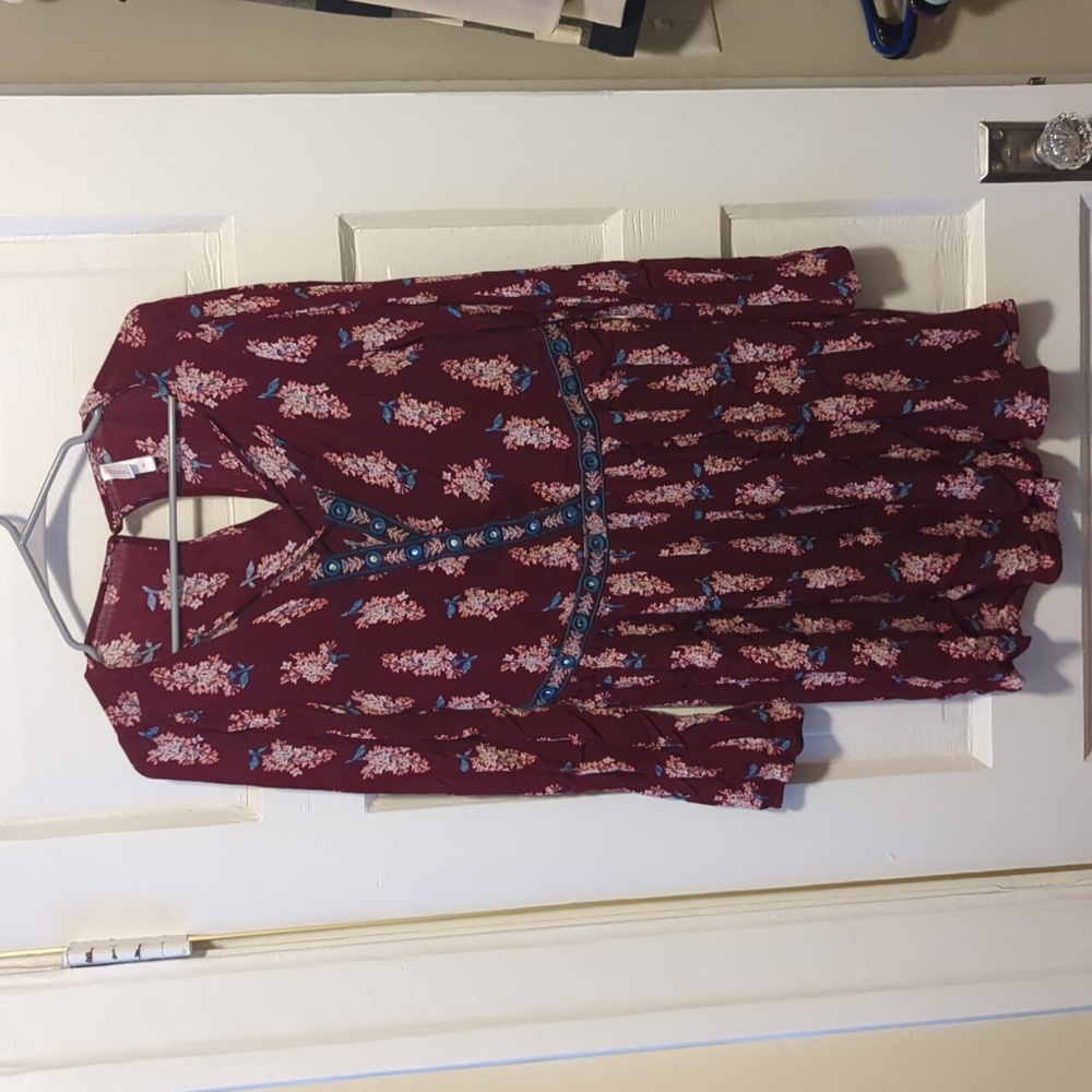 Maroon floral dress